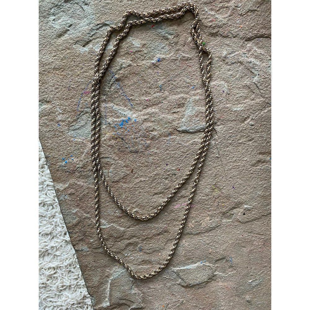 Vintage Necklace Chain Chainlink Silver Gold Tone Single Or Double Layer